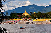 The Laotian shore of the Mekong river in the Golde Triangle area, Northern Thailand.